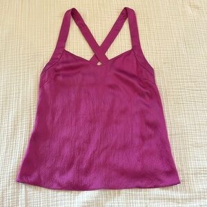 J. Crew Hammered Silk Strappy Camisole Top, Side Zipper, size small.